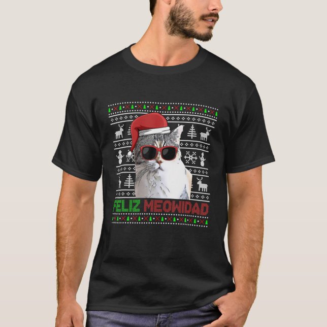 Camiseta American Wirehair Cat Feliz Meowidad Funny Christm (Anverso)