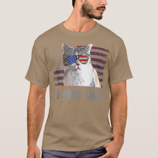 Camiseta American Wirehair CatIDo What I Want Retro USA Fun