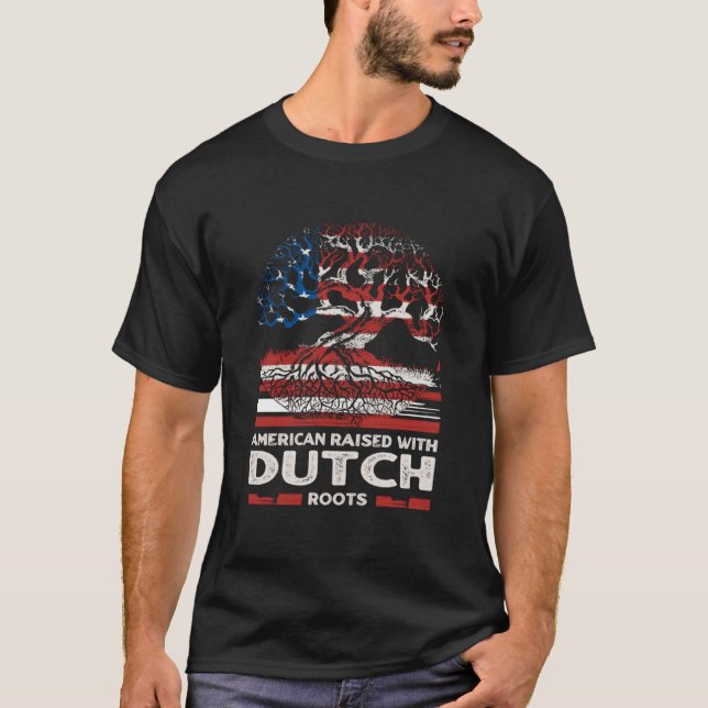 Camiseta American with Dutch Roots Patriotic Netherlands (Anverso)