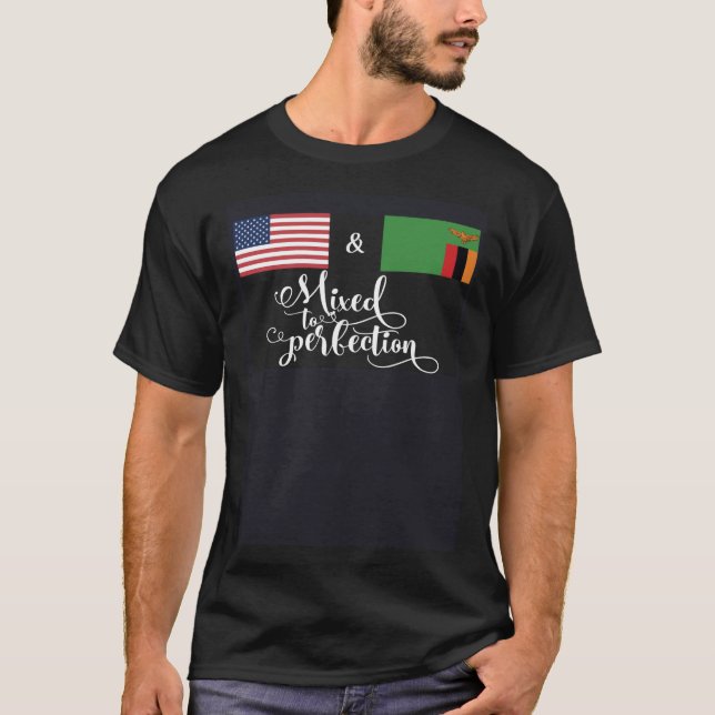 Camiseta American + Zambian Mixed To Perfection Flag (Anverso)