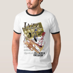 Camiseta americana auténtica del arte del jazz