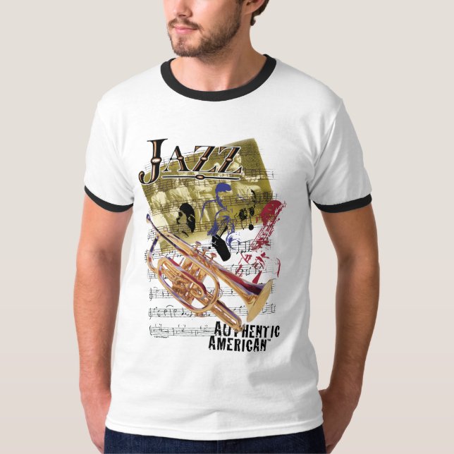 Camiseta americana auténtica del arte del jazz (Anverso)