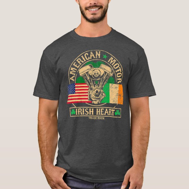 Camiseta Americana de Corazón Irlandés para Irland (Anverso)