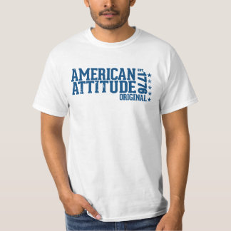 Camiseta americana de la actitud, blanco original