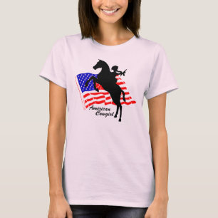 Camiseta americana de la muñeca de la vaquera de