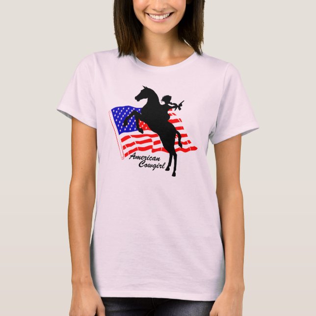 Camiseta americana de la muñeca de la vaquera de (Anverso)