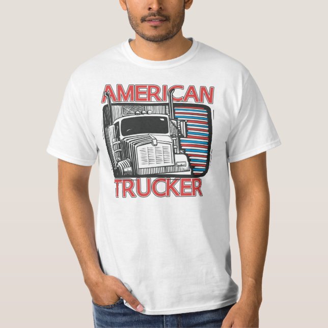 Camiseta americana del camionero para el conductor (Anverso)