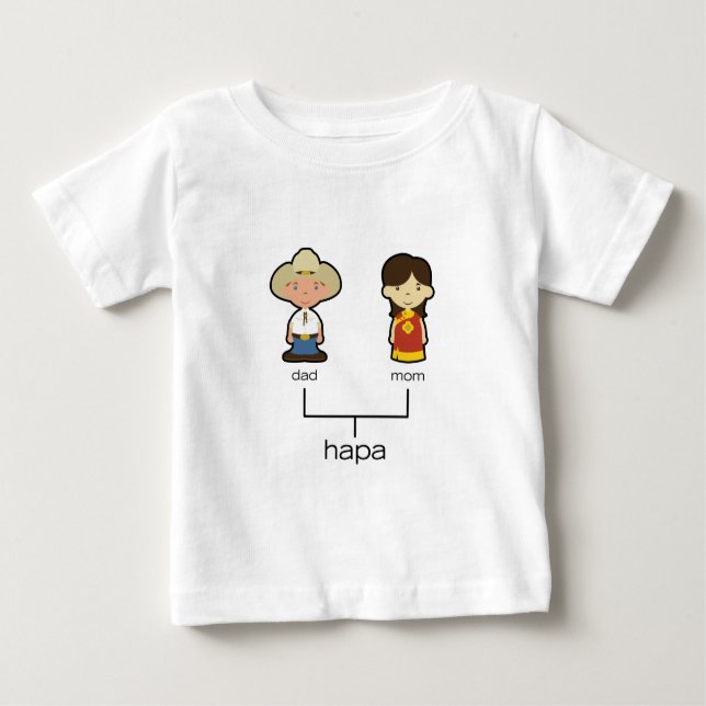 Camiseta americana/del chino de Hapa del bebé de (Anverso)