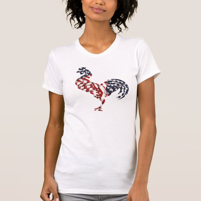 Camiseta americana del gallo (Anverso)