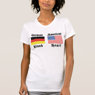 Camiseta americana del negro del corazón de la