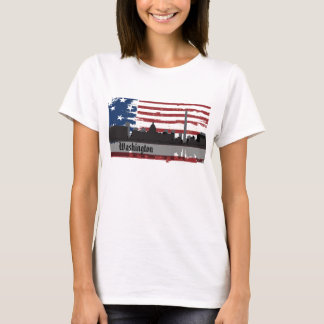 Camiseta americana del paisaje urbano de las
