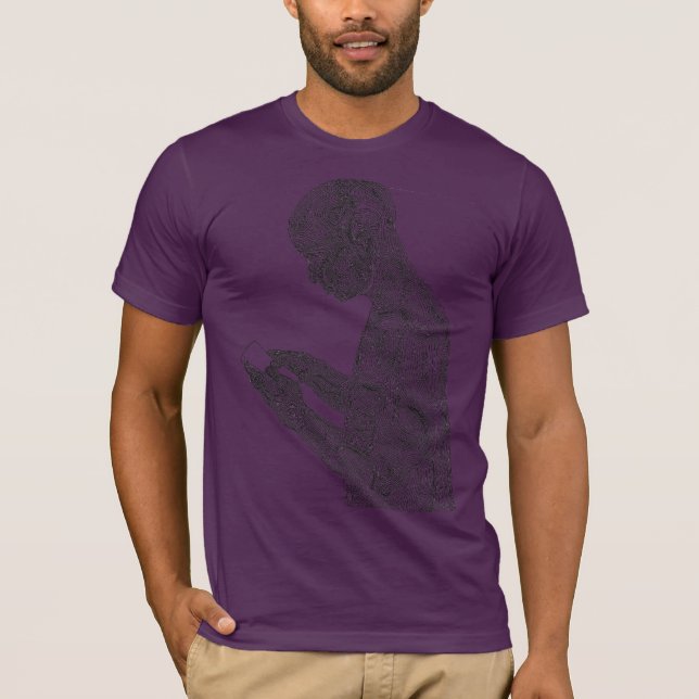 Camiseta americana del rezo (berenjena) (Anverso)