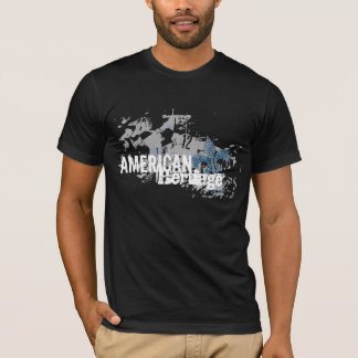CAMISETA AMERICANA DEL TIEMPO DEL NEGRO DE LA