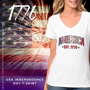 Camiseta Americana Día de la Independencia 1776