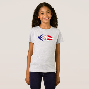 Camiseta americana/patriótica de softball