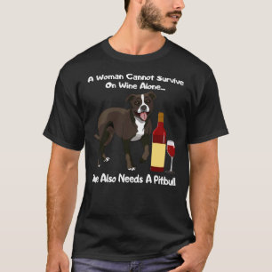 Camiseta Americana Pitbull Terrier Perro Rama Amo de Vino