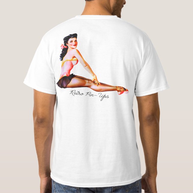 Camiseta Americana Retro 1950 Pin Up Chica Ballerina (Reverso)