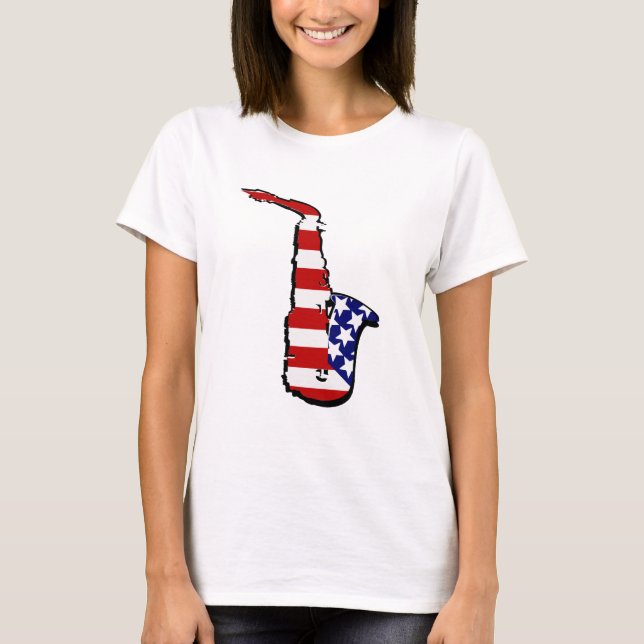 Camiseta Americana Saxofón (Anverso)