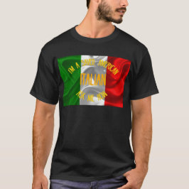 Camiseta Americano ahorrado, italiano en letras del oro