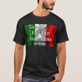 Camiseta Americano ahorrado, italiano en negro y blanco
