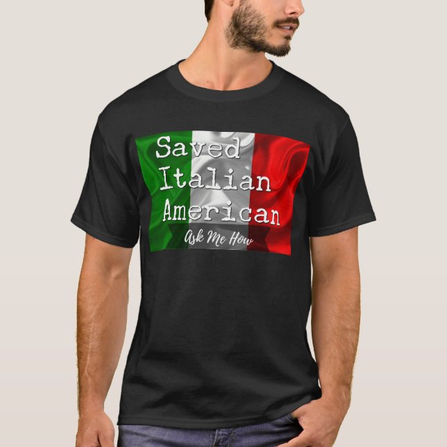 Camiseta Americano ahorrado, italiano en negro y blanco (Anverso)