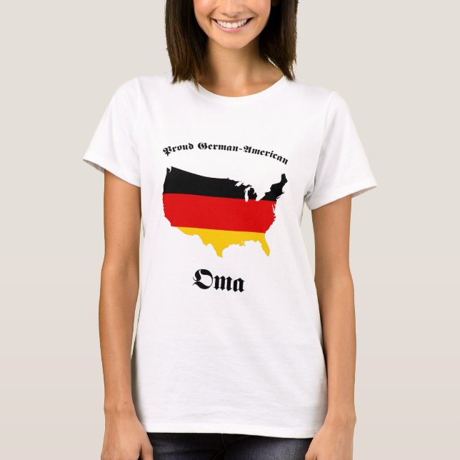 Camiseta Americano alemán Oma - abuelita - abuela (Anverso)