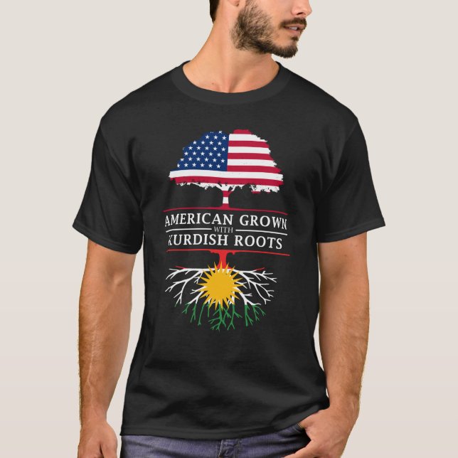 Camiseta Americano crecido con diseño kurdo del Kurdistan (Anverso)