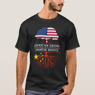Camiseta Americano crecido con el diseño de China de las