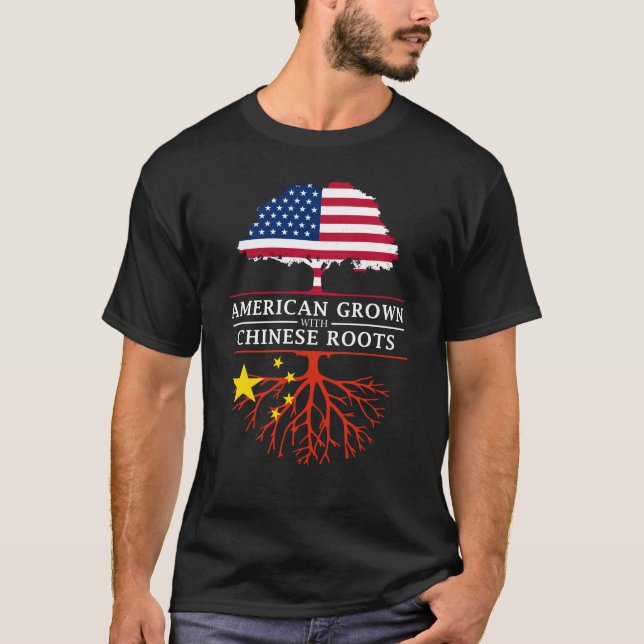 Camiseta Americano crecido con el diseño de China   de las (Anverso)