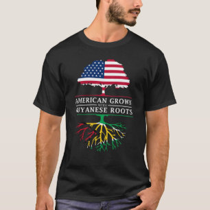 Camiseta Americano crecido con el diseño de Guyana de las