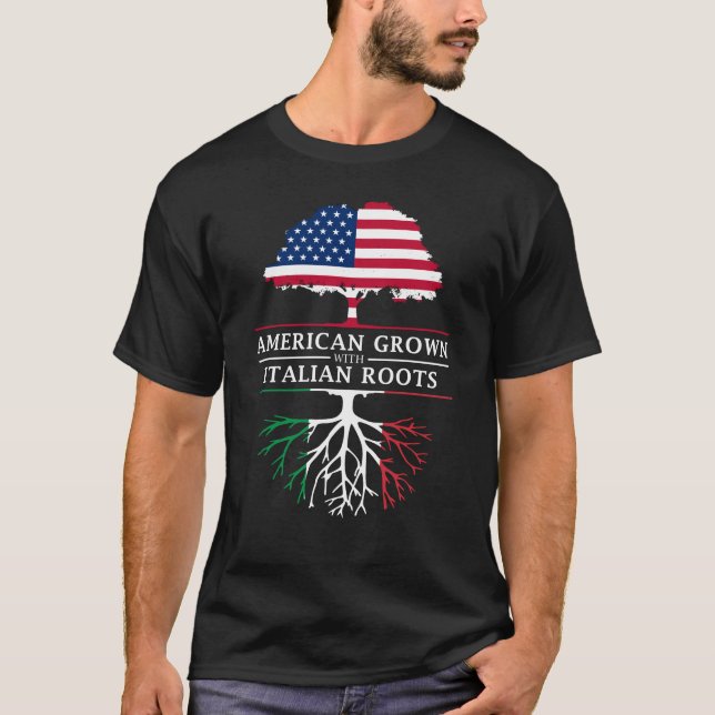 Camiseta Americano crecido con el diseño de Italia   de las (Anverso)