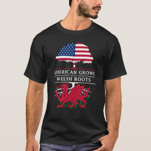 Camiseta Americano crecido con el diseño de País de Gales  