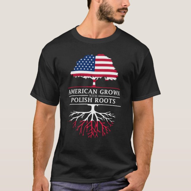 Camiseta Americano crecido con el diseño de Polonia   de (Anverso)