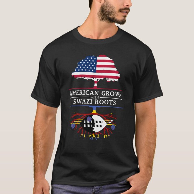 Camiseta Americano crecido con el diseño de Swazilandia   (Anverso)