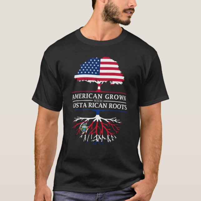 Camiseta Americano crecido con las raíces Costa Rica   de (Anverso)