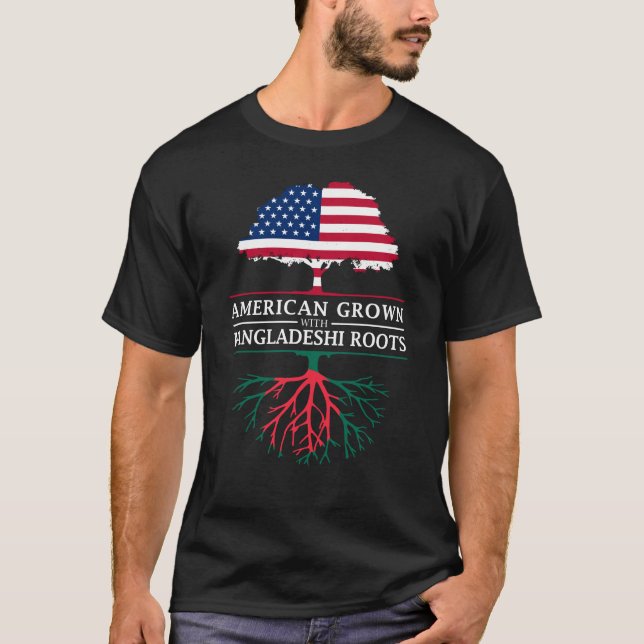 Camiseta Americano crecido con las raíces de Bangladesh (Anverso)