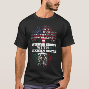 Camiseta Americano crecido con las raíces mexicanas