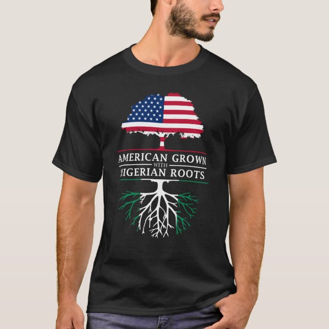 Camiseta Americano crecido con las raíces nigerianas   (Anverso)