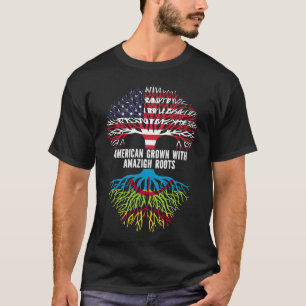 Camiseta Americano crecido con raíces amazigh Bandera de Es