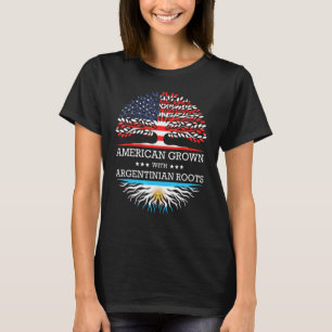 Camiseta Americano crecido con raíces argentinas bandera de