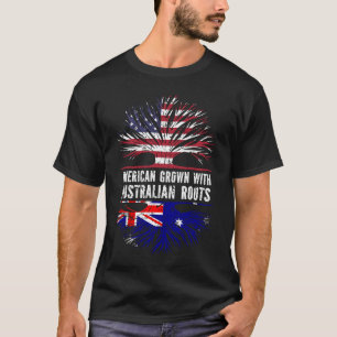Camiseta Americano crecido con raíces australianas bandera