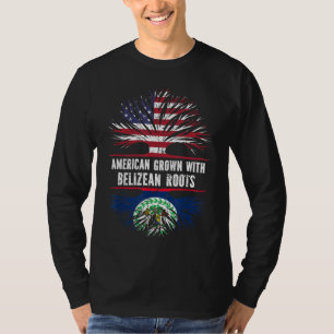 Camiseta Americano crecido con raíces beliceas Bandera de E