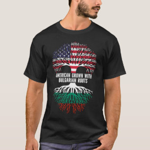 Camiseta Americano crecido con raíces búlgaras bandera de E