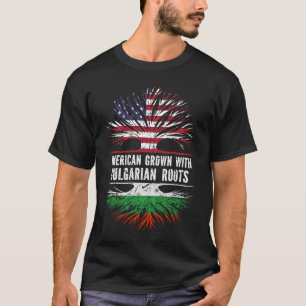 Camiseta Americano crecido con raíces búlgaras bandera de E
