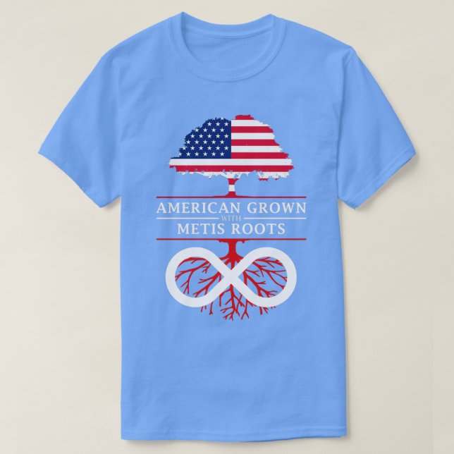 Camiseta Americano crecido con raíces de Metis (Diseño del anverso)