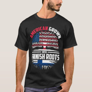 Camiseta Americano crecido con raíces finlandesas bandera d