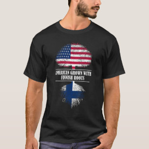 Camiseta Americano crecido con raíces finlandesas bandera d