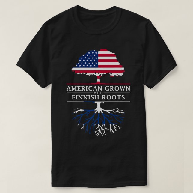 Camiseta Americano crecido con raíces finlandesas Finlandia (Diseño del anverso)
