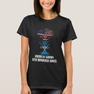 Camiseta Americano crecido con raíces hondureñas bandera de