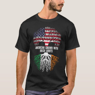 Camiseta Americano crecido con raíces irlandesas bandera de